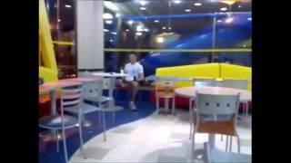 Horny guy jerking-off at McDonald’s