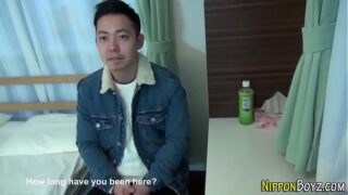 Gay asian stroking dick