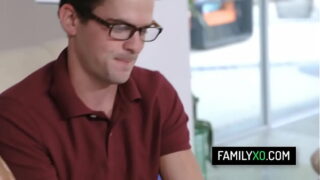 Blonde teen stepsister Avery Adair let her nerdy stepbrother learn how to fuck a pussy