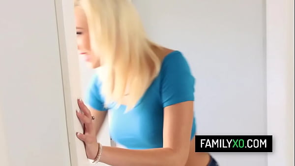 Blonde teen Tiffany Watson fucks with her step-cousin just he to fix a leak in the sink