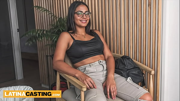 Nerdy highschool latin teen with glasses turns the casting set on FIRE!!!