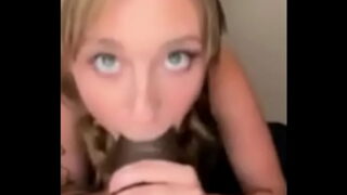 Slim blonde bbc blowjob