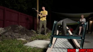 Stepmom invited him to the bathroom